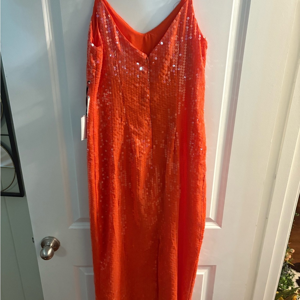 1State Vibrant Orange Sequin Dress - Picture 6 of 8